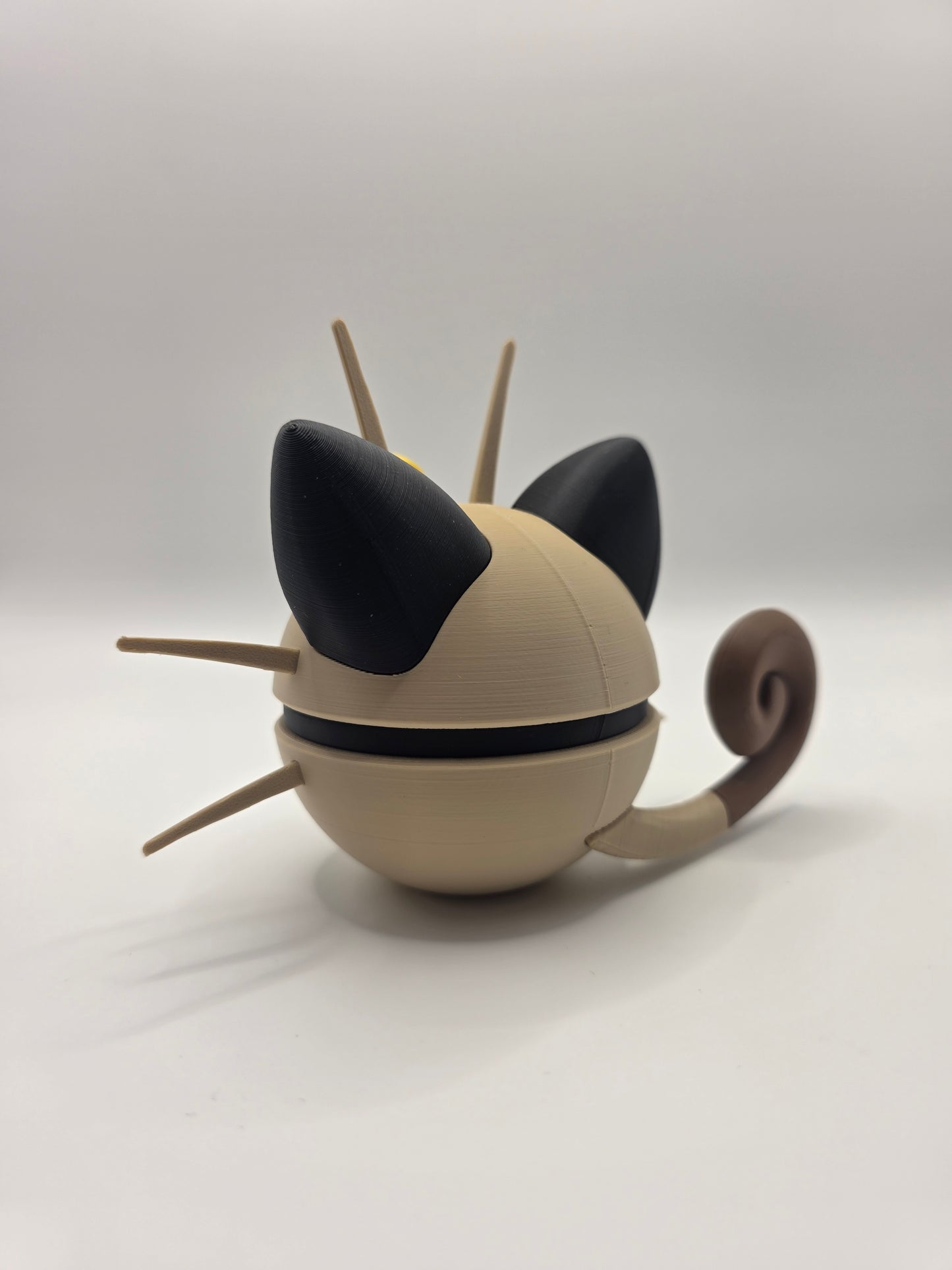 Character Design - 3D Printed Character Ball - Meowth - Unique Display Collectible.