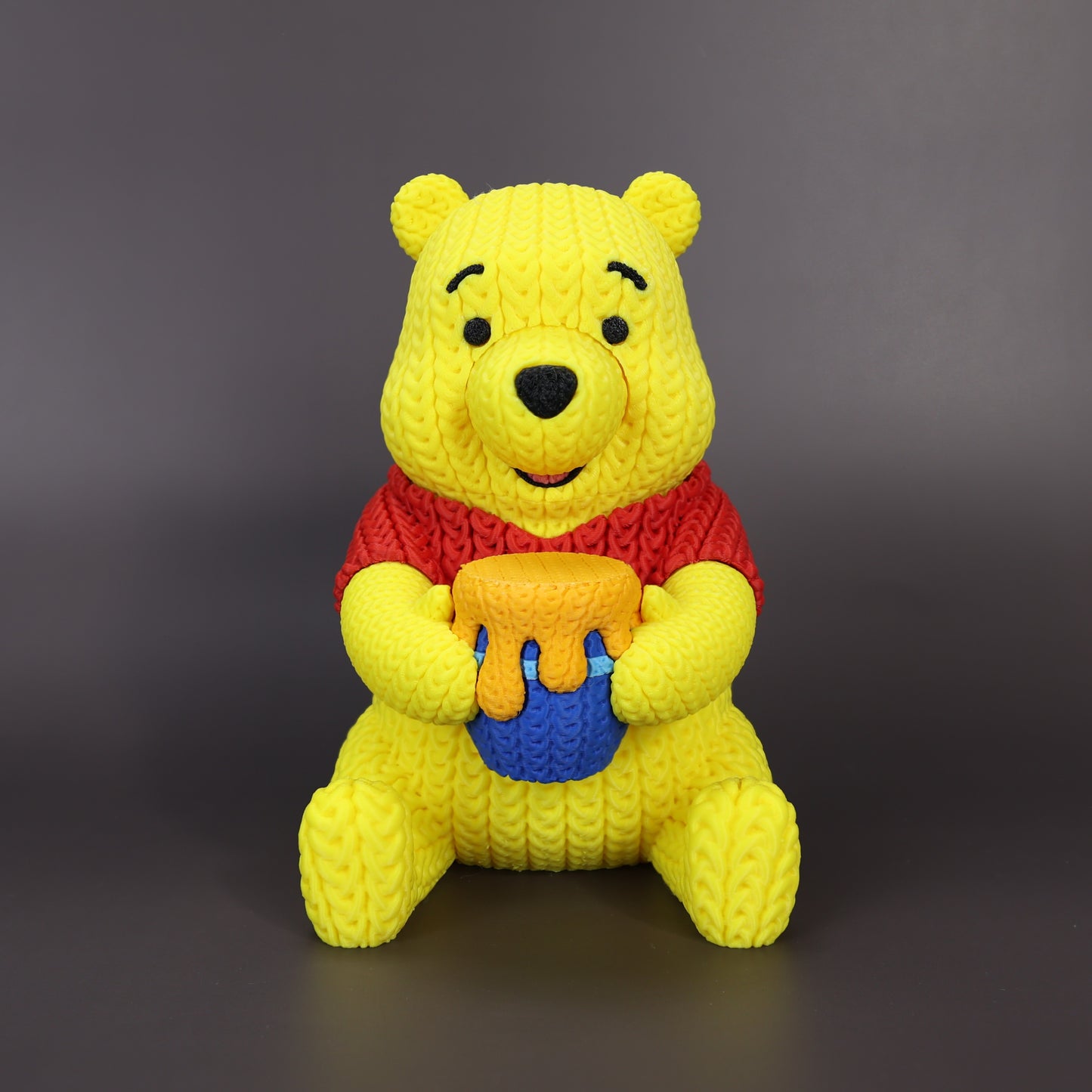 Knitted Design - 3D Printed Winnie The Pooh Inspired Character Figures - Unique Display Collectible