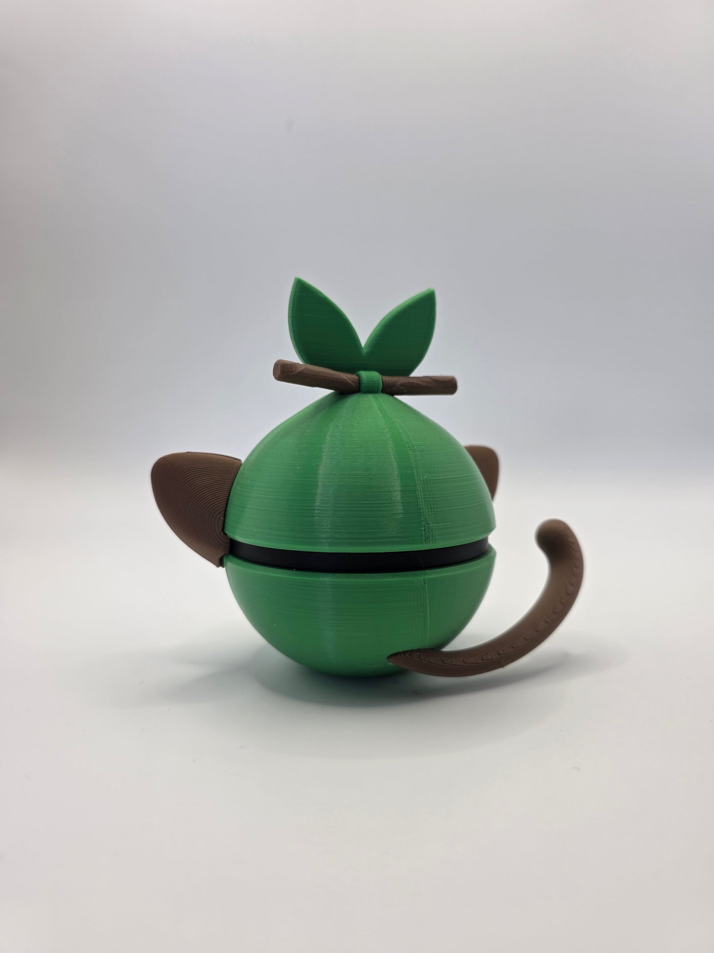 Character Design - 3D Printed Character Ball - Grookey - Unique Display Collectible.
