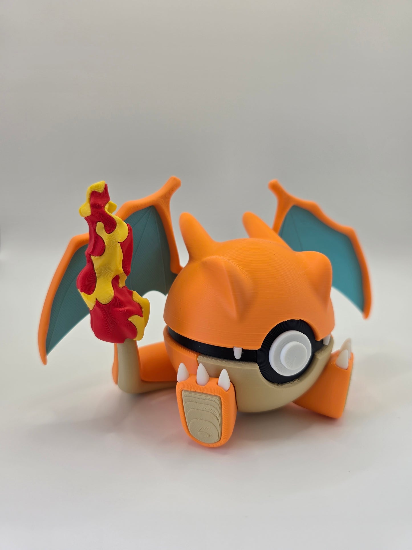 Character Design - 3D Printed Character Ball - Charizard - Unique Display Collectible.