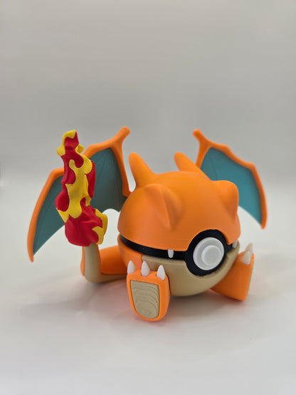 Character Design - 3D Printed Character Ball - Charizard - Unique Display Collectible.