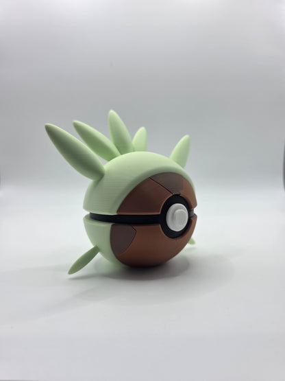 Character Design - 3D Printed Character Ball - Chespin - Unique Display Collectible.