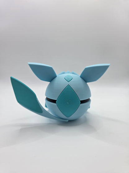 Character Design - 3D Printed Character Ball - Glaceon - Unique Display Collectible.
