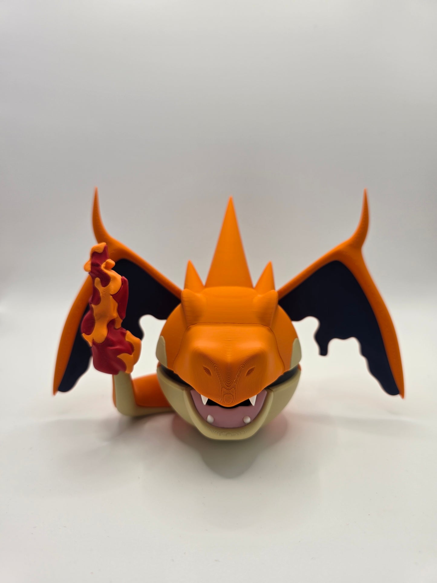 Character Design - 3D Printed Character Ball - Mega Charizard Y - Unique Display Collectible.