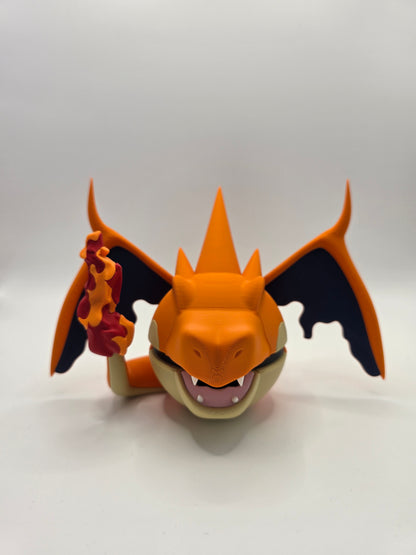 Character Design - 3D Printed Character Ball - Mega Charizard Y - Unique Display Collectible.