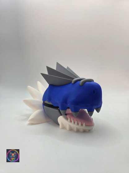 Character Design - 3D Printed Character Ball - Shiny - Tyrantrum- Unique Display Collectible.
