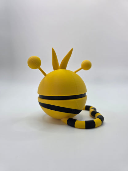 Character Design - 3D Printed Character Ball - Electabuzz - Unique Display Collectible.