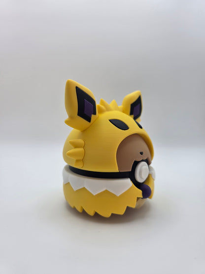 Character Design - 3D Printed Character Ball - Poncho Eevee Collection - Unique Display Collectible.
