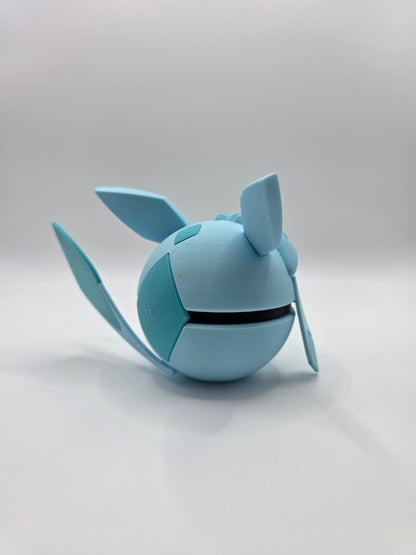 Character Design - 3D Printed Character Ball - Glaceon - Unique Display Collectible.