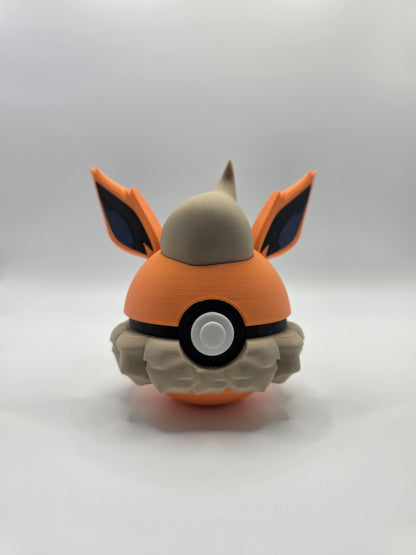 Character Design - 3D Printed Character Ball - Flareon - Unique Display Collectible.
