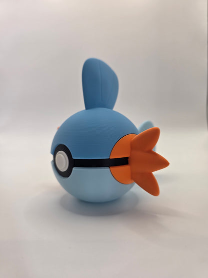 Character Design - 3D Printed Character Ball - Mudkip - Unique Display Collectible.