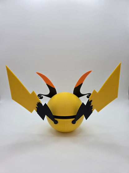 Character Design - 3D Printed Character Ball - Mega Raichu X - Unique Display Collectible.