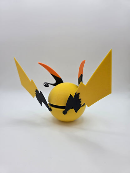 Character Design - 3D Printed Character Ball - Mega Raichu X - Unique Display Collectible.