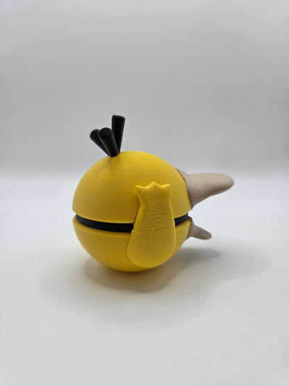 Character Design - 3D Printed Character Ball - Psyduck - Unique Display Collectible.