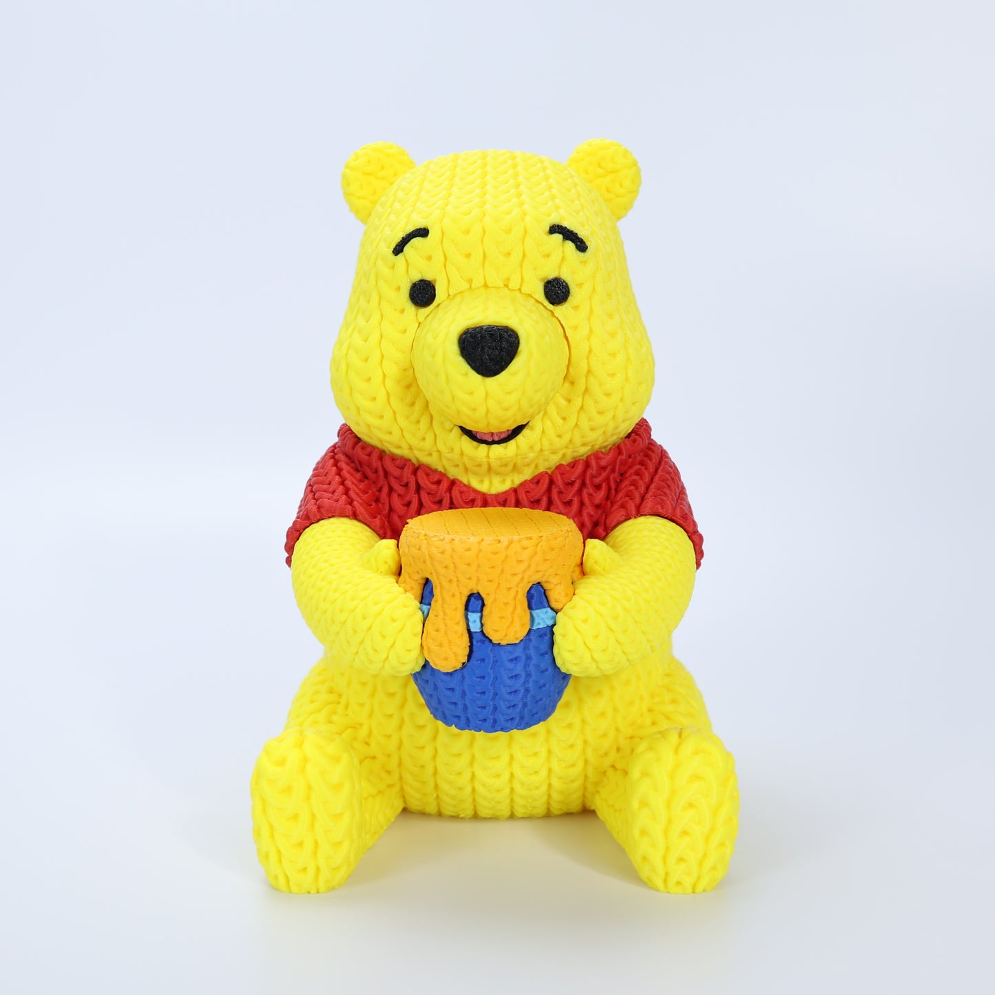 Knitted Design - 3D Printed Winnie The Pooh Inspired Character Figures - Unique Display Collectible