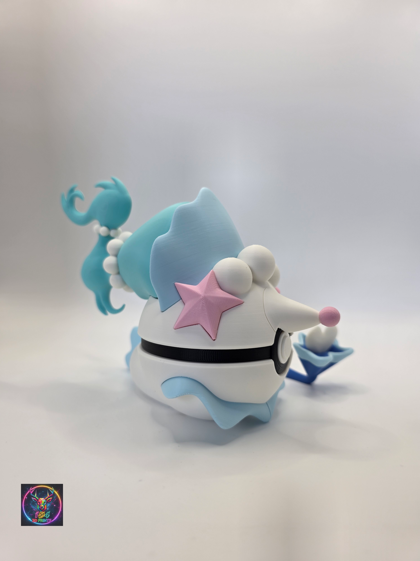 Character Design - 3D Printed Character Ball - Primarina - Unique Display Collectible.
