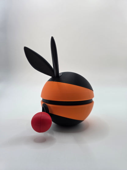 Character Design - 3D Printed Character Ball - Tepig - Unique Display Collectible.
