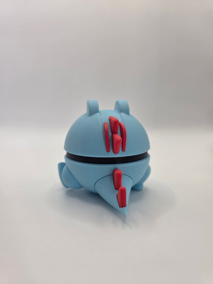 Character Design - 3D Printed Character Ball - Totodile - Unique Display Collectible.