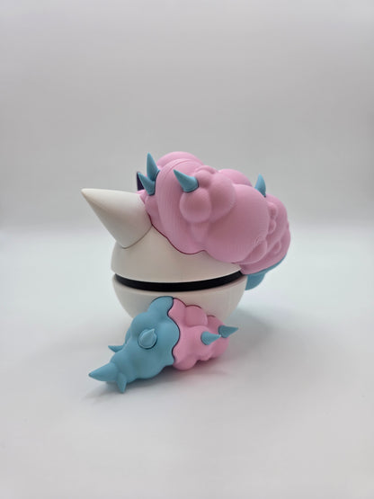 Character Design - 3D Printed Character Ball - Galarian Ponyta - Unique Display Collectible.