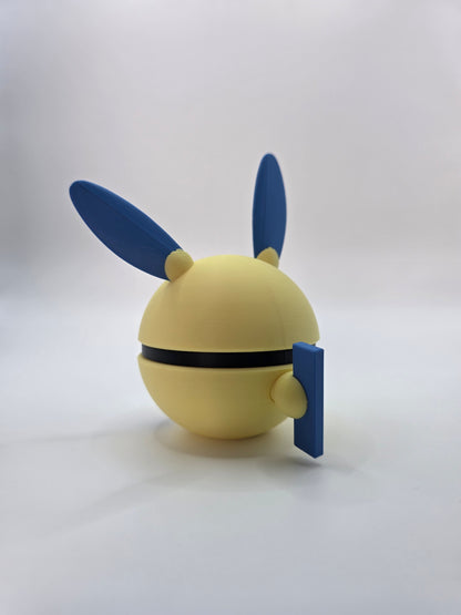 Character Design - 3D Printed Character Ball - Minun - Unique Display Collectible.