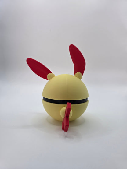 Character Design - 3D Printed Character Ball - Plusle - Unique Display Collectible.