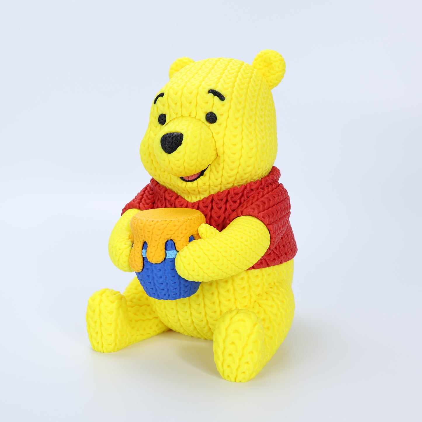 Knitted Design - 3D Printed Winnie The Pooh Inspired Character Figures - Unique Display Collectible