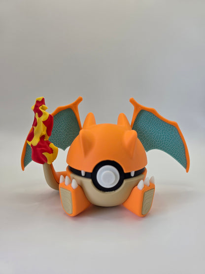 Character Design - 3D Printed Character Ball - Charizard - Unique Display Collectible.