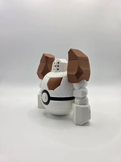 Character Design - 3D Printed Character Ball - Regirock - Unique Display Collectible.