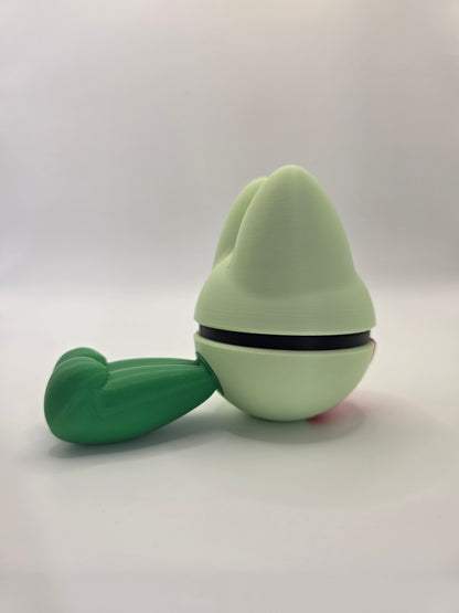 Character Design - 3D Printed Character Ball - Treecko - Unique Display Collectible.