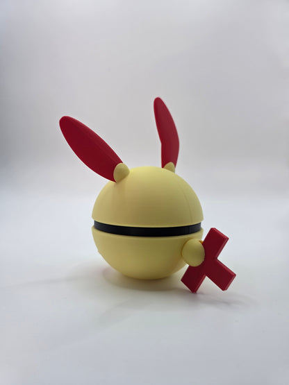 Character Design - 3D Printed Character Ball - Plusle - Unique Display Collectible.