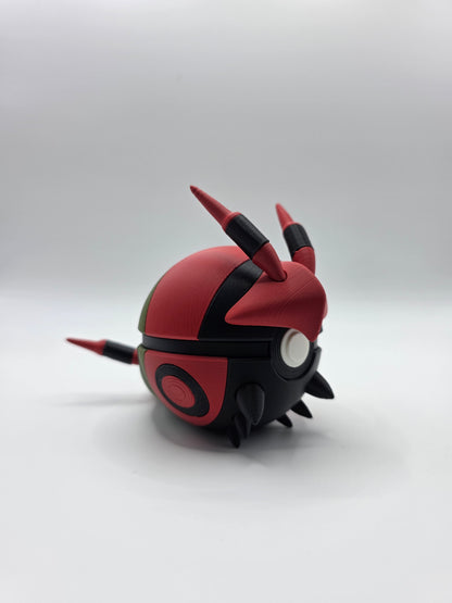 Character Design - 3D Printed Character Ball - Venipede - Unique Display Collectible.
