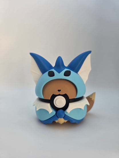 Character Design - 3D Printed Character Ball - Poncho Eevee Collection - Unique Display Collectible.