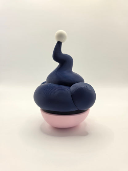 Character Design - 3D Printed Character Ball - Mime Jr - Unique Display Collectible.
