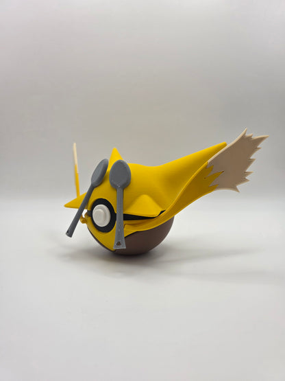 Character Design - 3D Printed Character Ball - Alakazam - Unique Display Collectible.