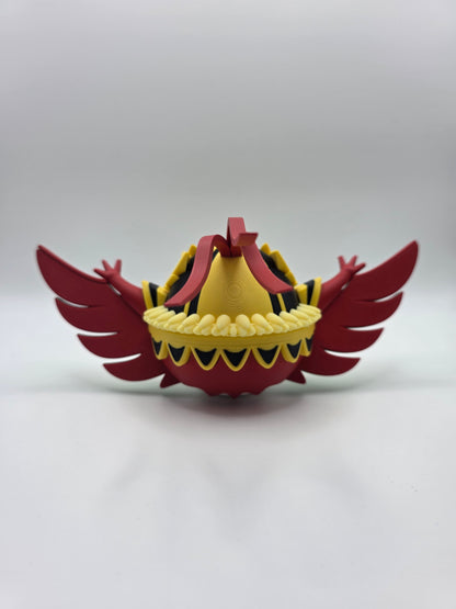Character Design - 3D Printed Character Ball - Mega Hawlucha - Unique Display Collectible.