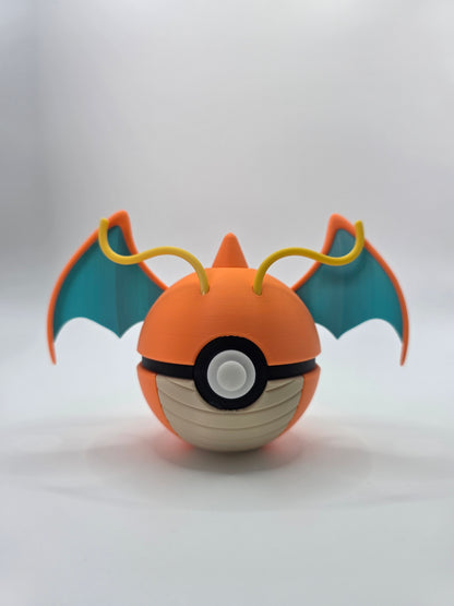Character Design - 3D Printed Character Ball - Dragonite- Unique Display Collectible.