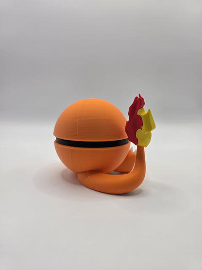 Character Design - 3D Printed Character Ball - Charmander - Unique Display Collectible.