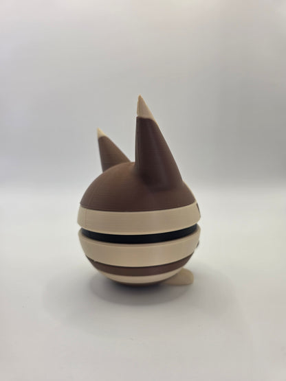 Character Design - 3D Printed Character Ball - Furret - Unique Display Collectible.