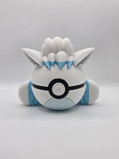 Character Design - 3D Printed Character Ball - Alolan Vulpix - Unique Display Collectible.