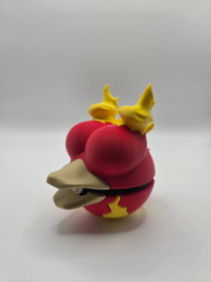 Character Design - 3D Printed Character Ball - Magmar - Unique Display Collectible.