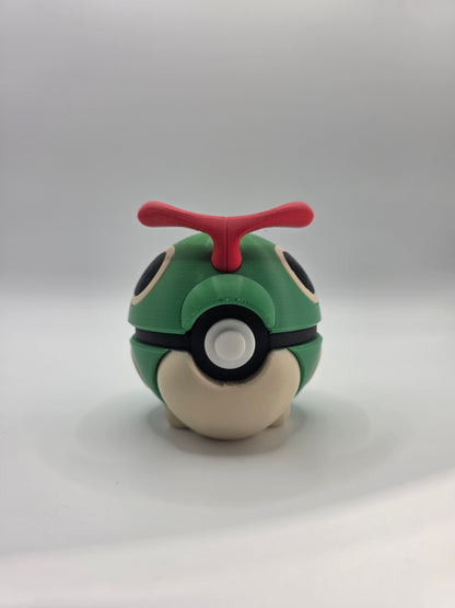 Character Design - 3D Printed Character Ball - Caterpie - Unique Display Collectible.