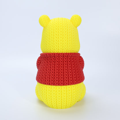 Cozy Knit-Style Honey Bear Figure – 3D Printed Collectible