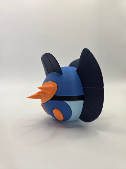 Character Design - 3D Printed Character Ball - Swampert - Unique Display Collectible.
