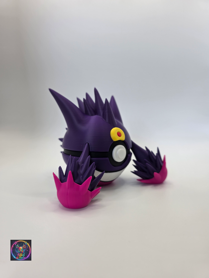 Character Design - 3D Printed Character Ball - Mega Gengar - Unique Display Collectible.