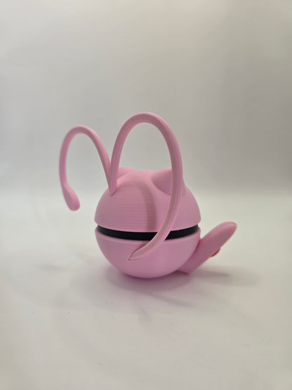 Character Design - 3D Printed Character Ball - Valentine Mew - Unique Display Collectible.