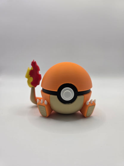 Character Design - 3D Printed Character Ball - Charmander - Unique Display Collectible.