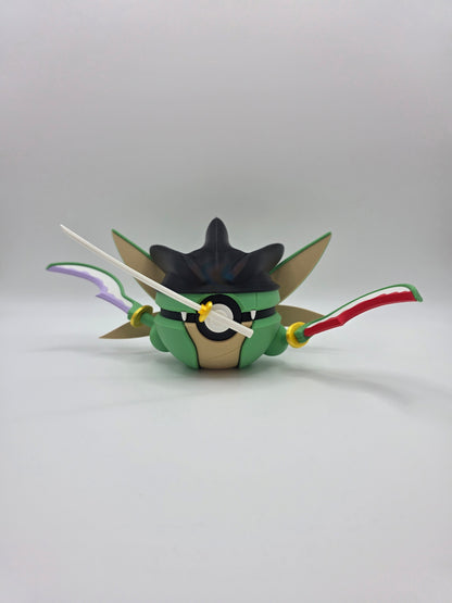 Character Design - 3D Printed Character Ball - Roronoa Zoro Scyther- Unique Display Collectible.