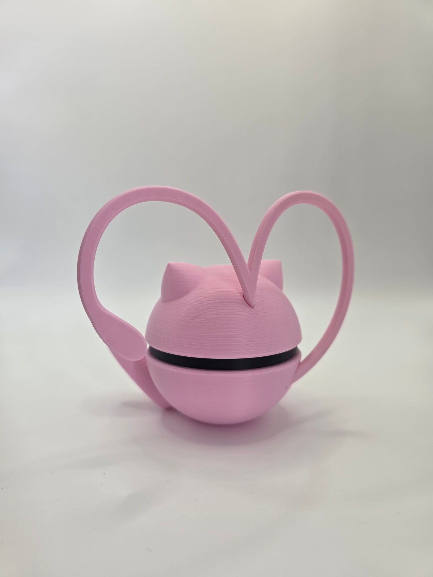 Character Design - 3D Printed Character Ball - Valentine Mew - Unique Display Collectible.