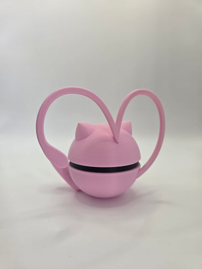 Character Design - 3D Printed Character Ball - Valentine Mew - Unique Display Collectible.
