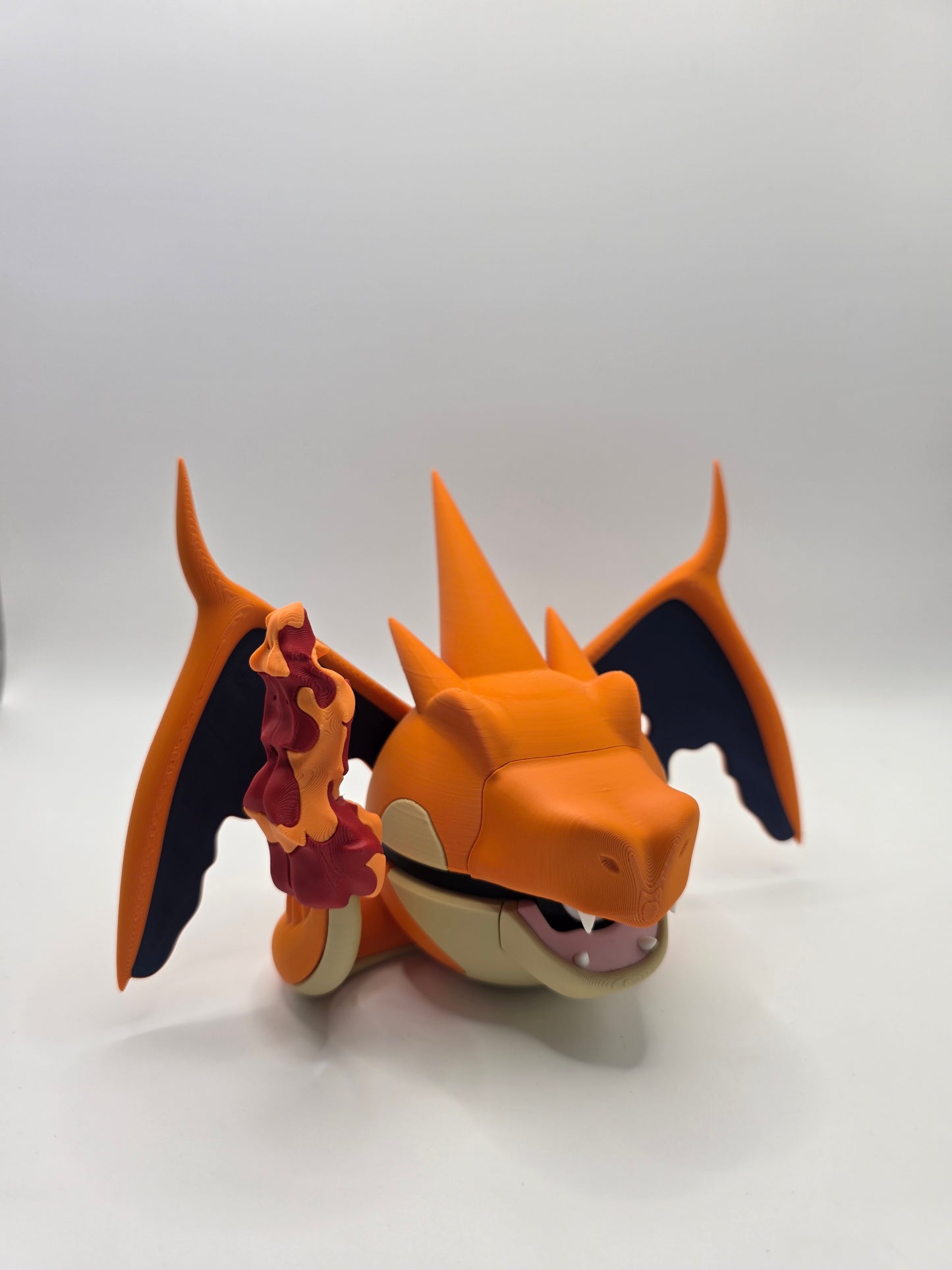 Character Design - 3D Printed Character Ball - Mega Charizard Y - Unique Display Collectible.